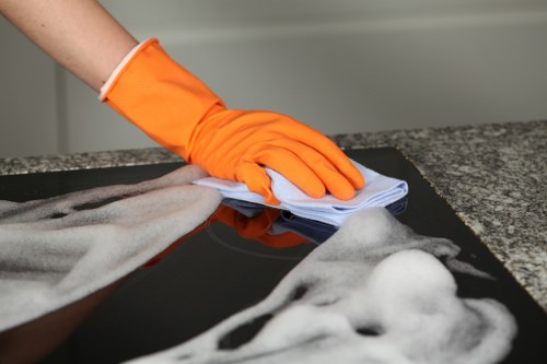 Local office cleaners maintaining shared workplace areas in SW6