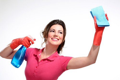Cleaner preparing for a carpet cleaning appointment